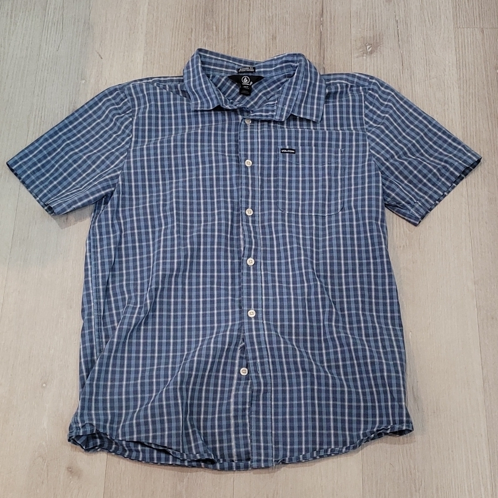 Volcom Men's Medium Blue button down Shirt